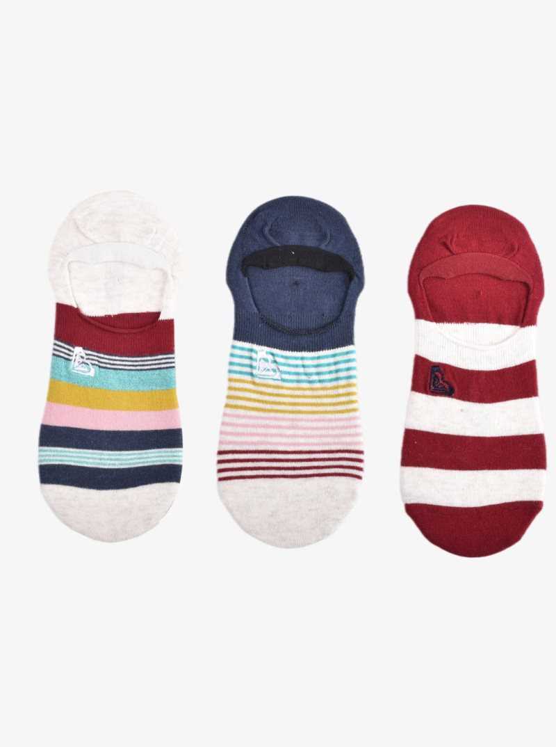 Accessoires Roxy 3 Pack No-Show Liner Socks Femme Blanche | 045367ZIJ