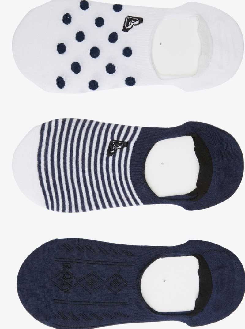 Accessoires Roxy 3 Pack No-Show Liner Socks Femme Blanche | 735182XCT