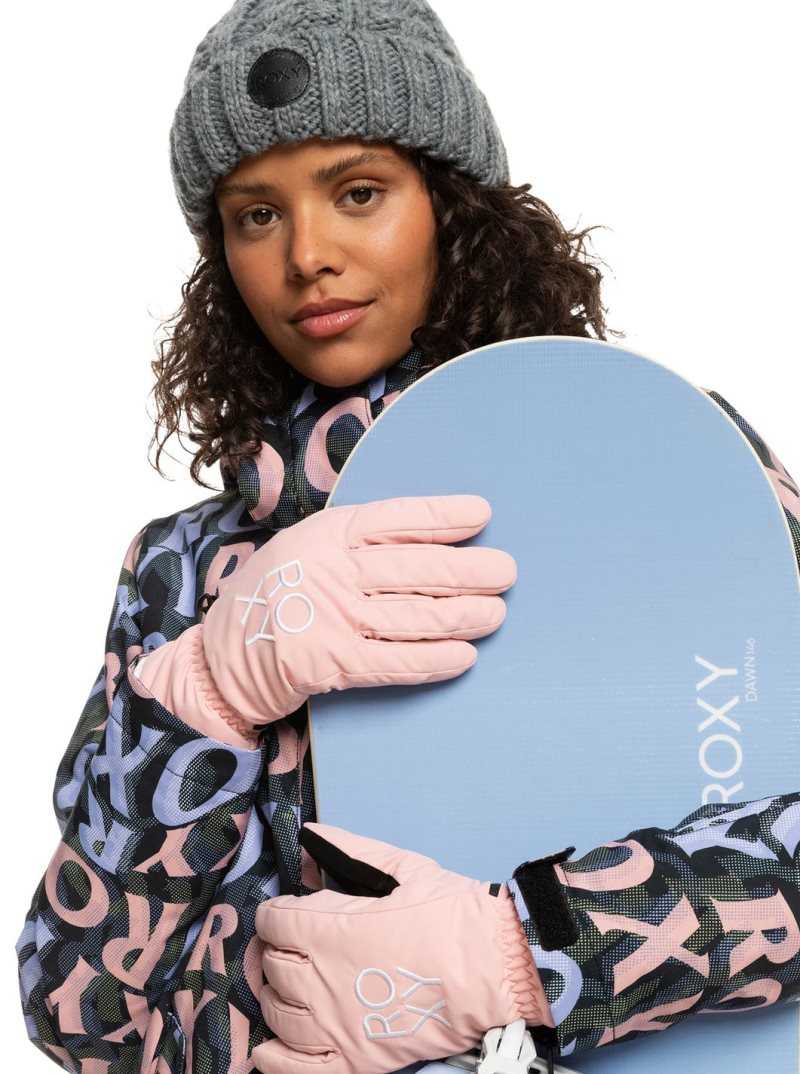 Accessoires Roxy Fresh Fields Insulated Snowboard/Ski Gloves Femme Rose | 745096HKM