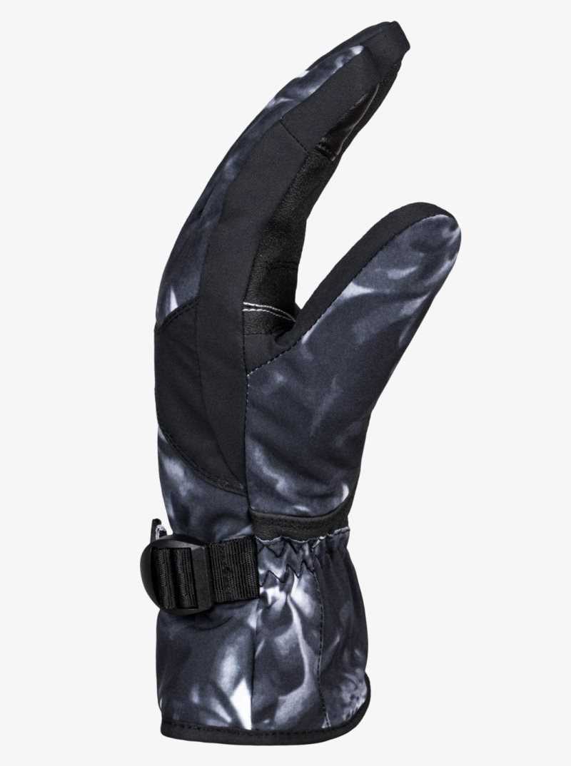 Accessoires Roxy Jetty Snowboard/Ski Gloves Femme Noir Fleur | 793825ABH