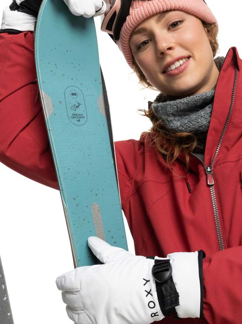 Accessoires Roxy Jetty Solid Insulated Snowboard/Ski Gloves Femme Blanche | 038721JRY