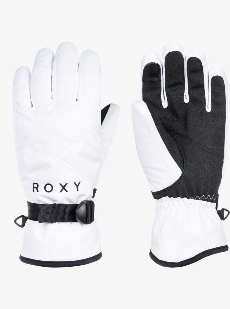Accessoires Roxy Jetty Solid Insulated Snowboard/Ski Gloves Femme Blanche | 038721JRY