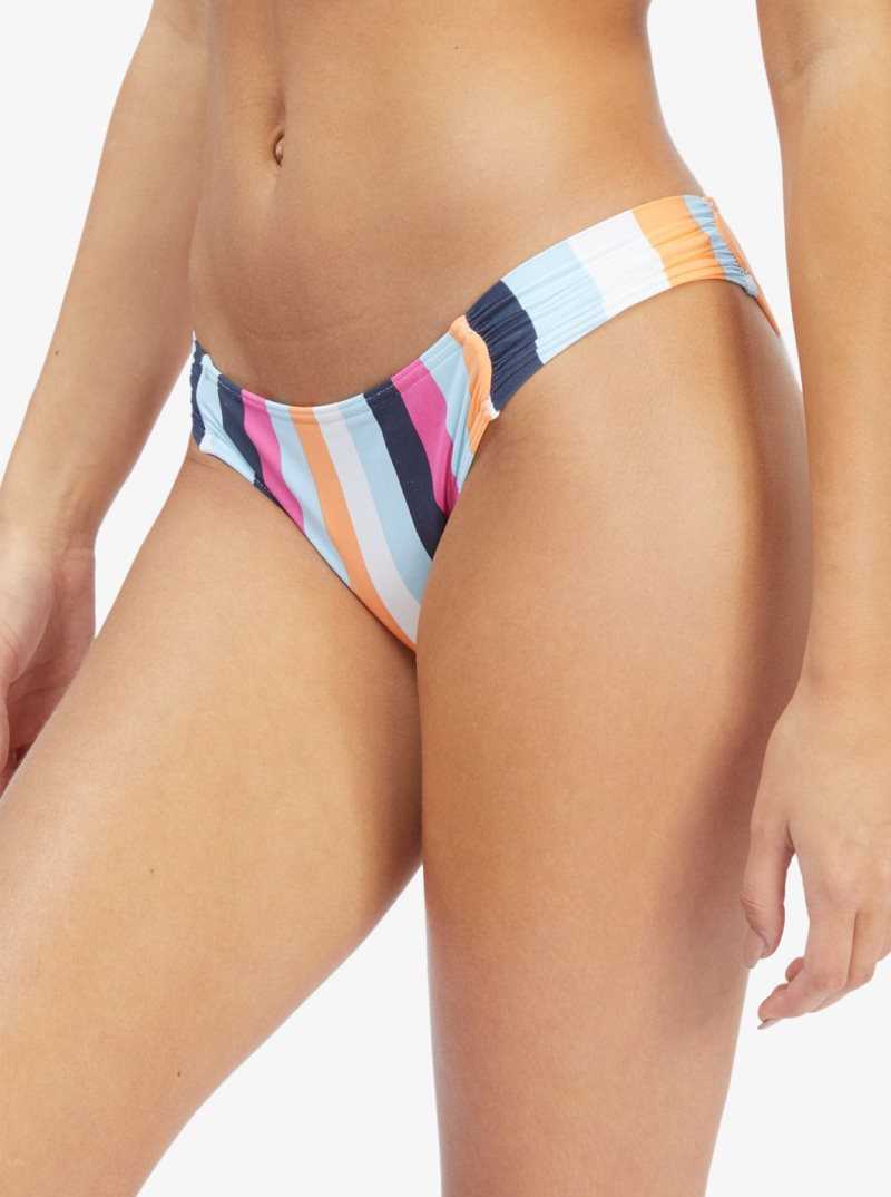 Bas De Bikini Roxy Beach Classics Moderate Coverage Femme Bleu Stripes | 049253HYL