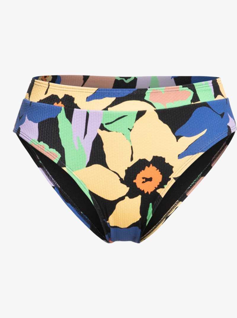 Bas De Bikini Roxy Color Jam Moderate Femme Grise Foncé Fleur | 047238QVW
