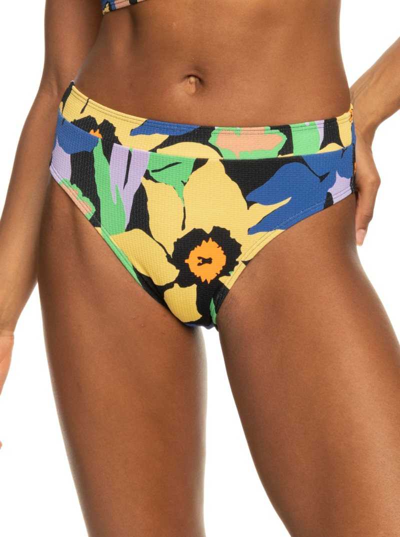 Bas De Bikini Roxy Color Jam Moderate Femme Grise Foncé Fleur | 047238QVW