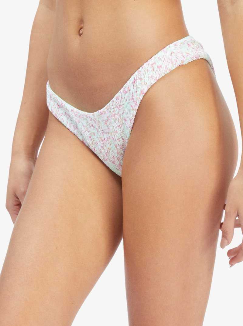 Bas De Bikini Roxy Ditsy In Paradise Smocked Cheeky Femme Vert | 785214IWO