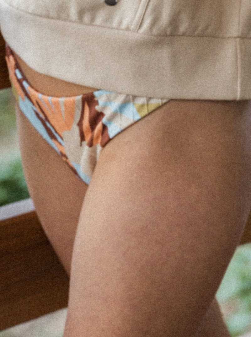 Bas De Bikini Roxy Floradelic Cheeky Printed Femme Marron | 517983EUA