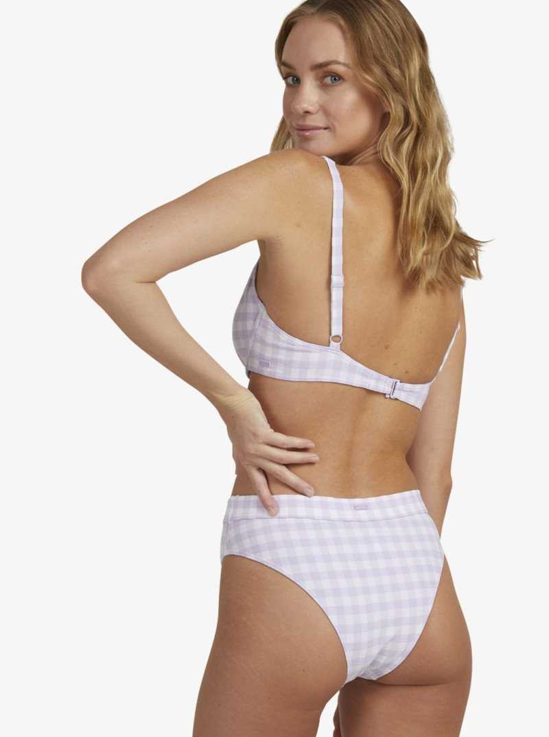 Bas De Bikini Roxy Heart The Check Moderate Coverage Femme Violette | 287931TFM