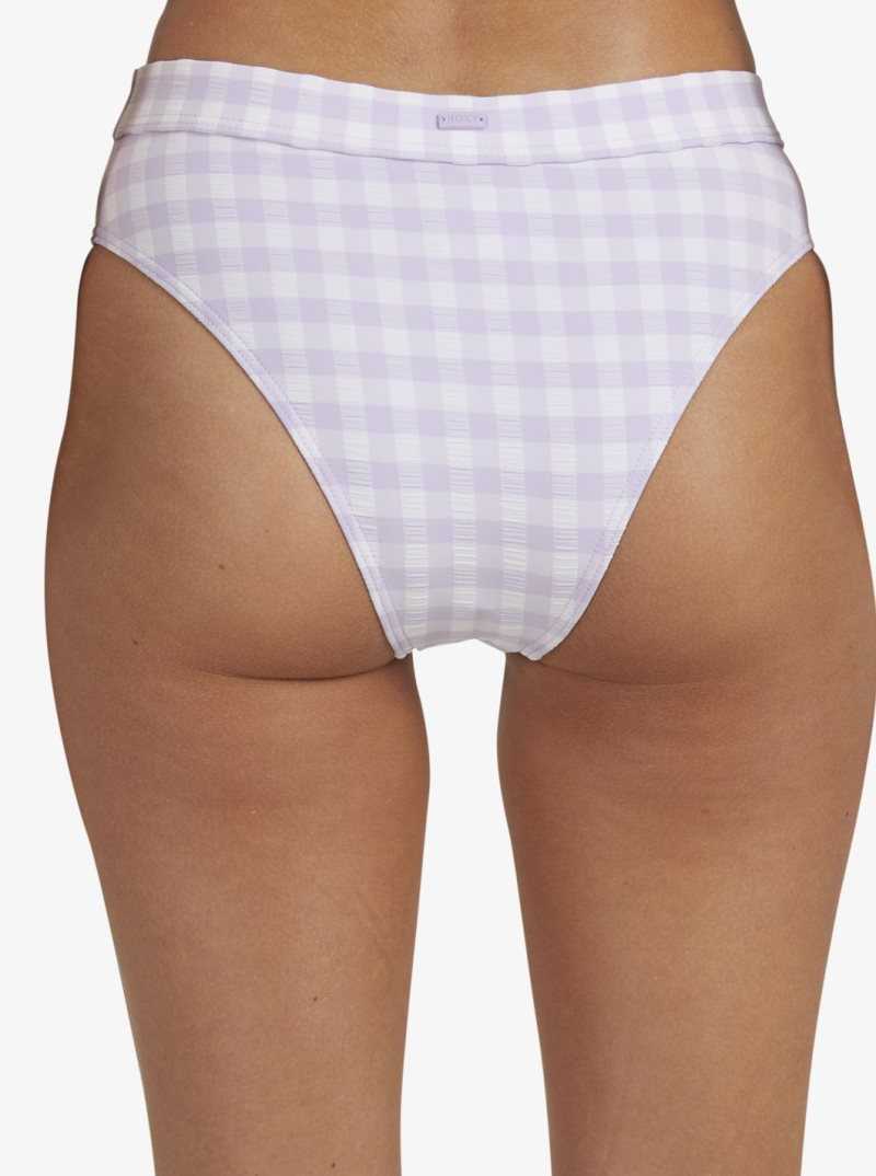 Bas De Bikini Roxy Heart The Check Moderate Coverage Femme Violette | 287931TFM