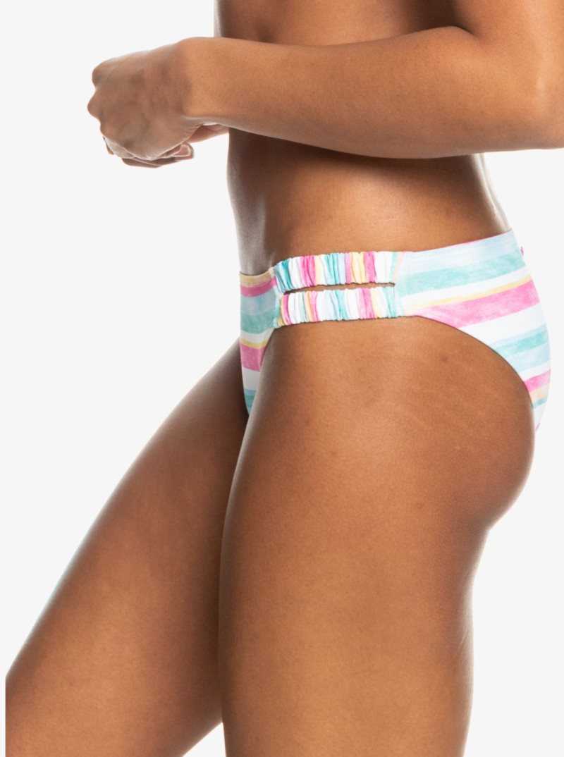 Bas De Bikini Roxy Island In The Sun Moderate Coverage Femme Blanche Orange | 149678WKZ