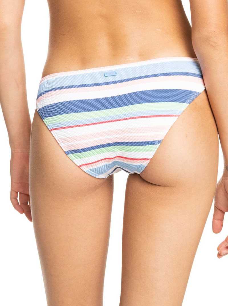 Bas De Bikini Roxy Line Up Mid-Rise Femme Blanche | 948107WKJ