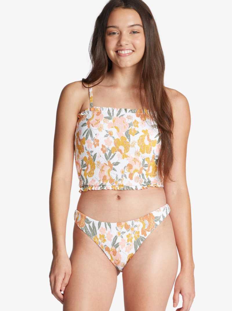 Bas De Bikini Roxy On Repeat Smocked Femme Blanche | 195768RSI