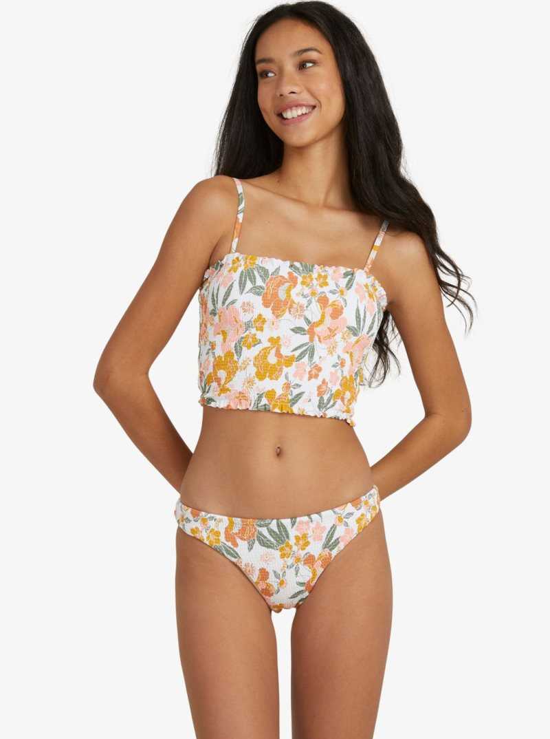Bas De Bikini Roxy On Repeat Smocked Femme Blanche | 195768RSI