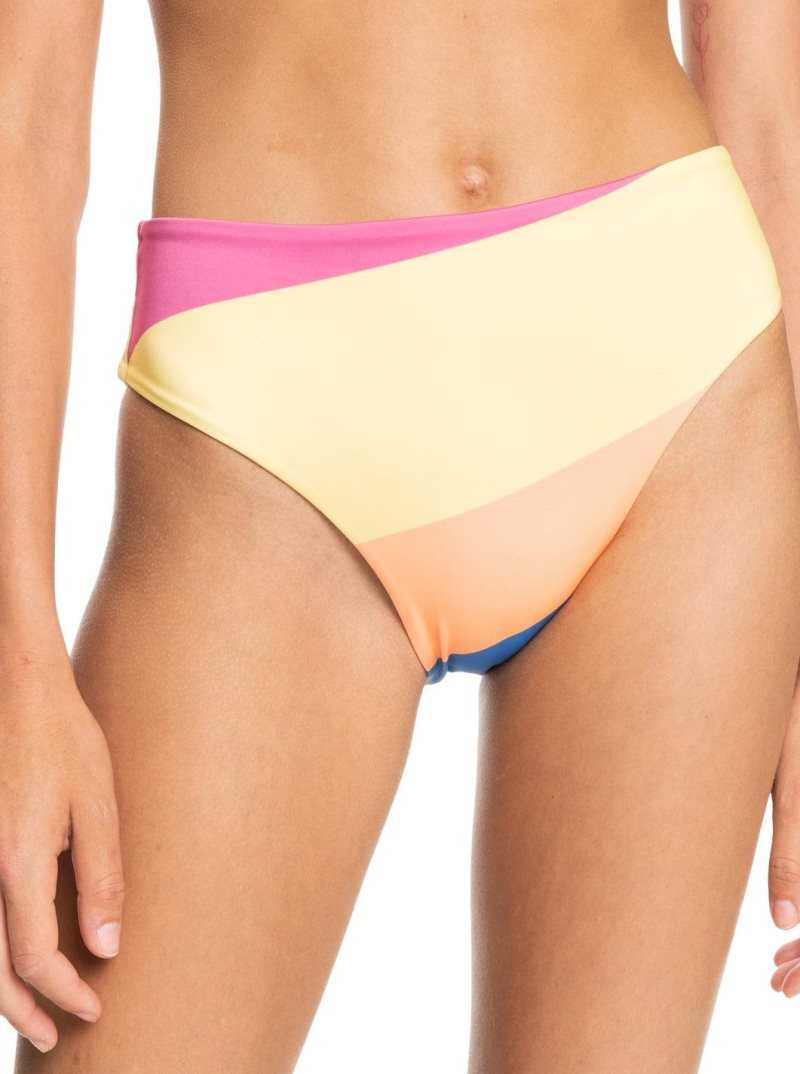 Bas De Bikini Roxy POP SURF Mid Taille Femme Blanche | 127803PRV