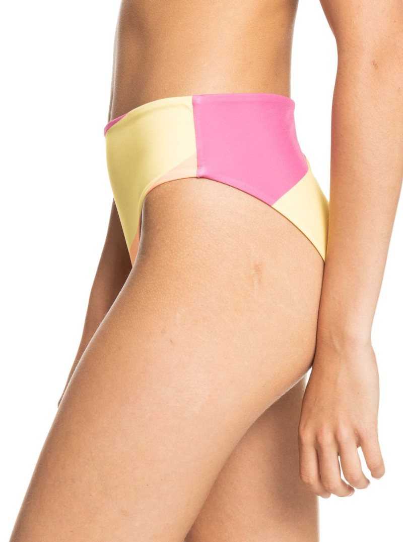 Bas De Bikini Roxy POP SURF Mid Taille Femme Blanche | 127803PRV