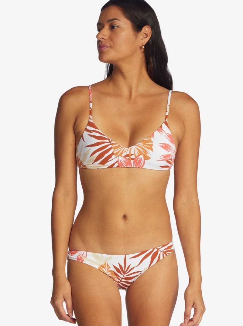 Bas De Bikini Roxy Printed Beach Classics Cheeky Femme Blanche | 410358XKY