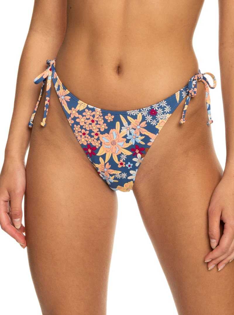 Bas De Bikini Roxy Printed Beach Classics Cheeky Side-Tie Femme Bleu | 573280ECR