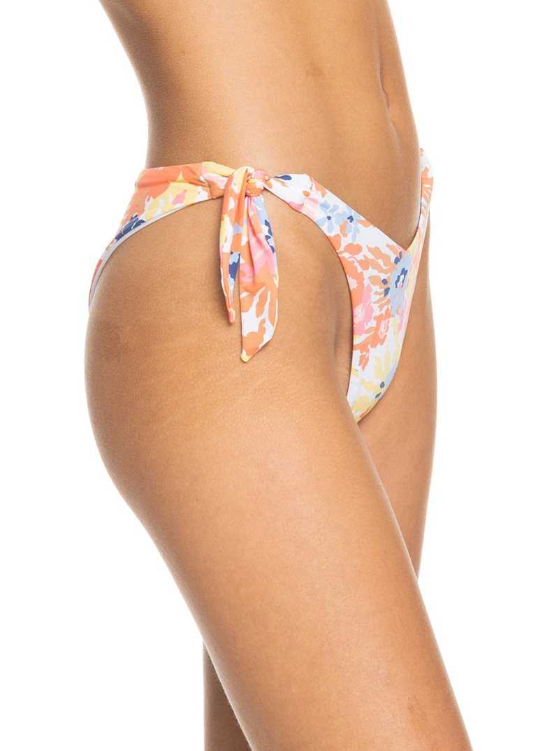 Bas De Bikini Roxy Printed Beach Classics Cheeky Femme Blanche | 842509UFA