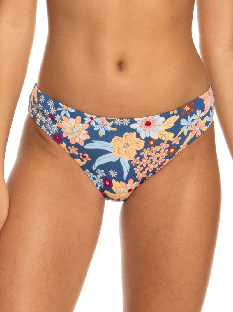 Bas De Bikini Roxy Printed Beach Classics Hipster 2 Femme Bleu | 984765TWJ