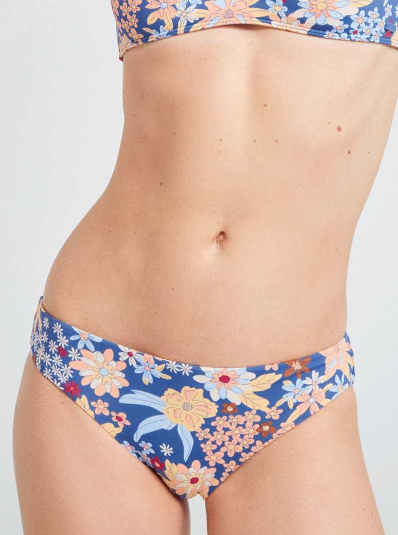 Bas De Bikini Roxy Printed Beach Classics Hipster 2 Femme Bleu | 984765TWJ