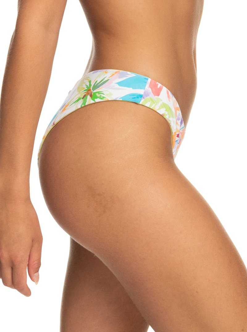 Bas De Bikini Roxy Retro Reversible Cheeky Femme Blanche | 107829TBI