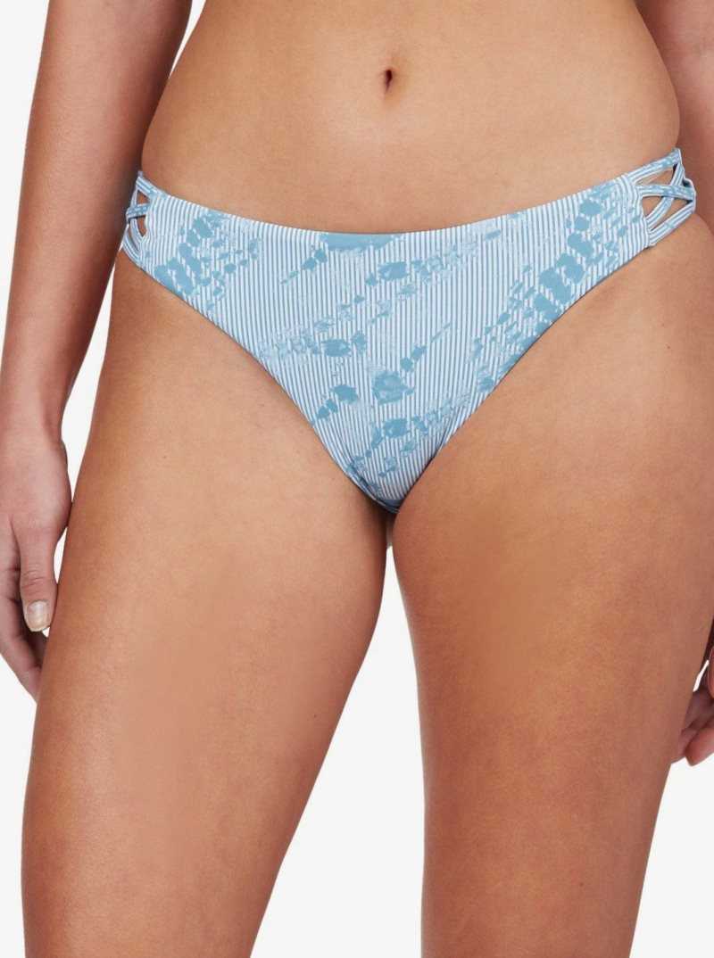 Bas De Bikini Roxy Sea & Waves Reversible Femme Bleu Stripes | 895370SCX