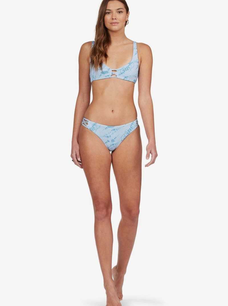 Bas De Bikini Roxy Sea & Waves Reversible Femme Bleu Stripes | 895370SCX