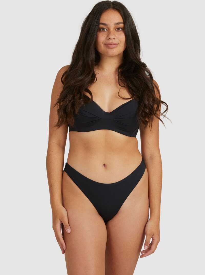 Bas De Bikini Roxy Solid Beach Classics Cheeky Femme Grise Foncé | 354867GRM