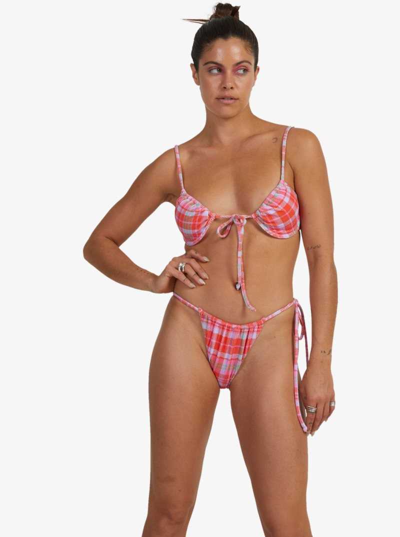 Bas De Bikini Roxy Tartan Times Tie-Side Femme Orange | 286453HTC