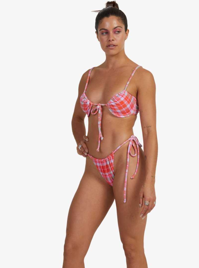 Bas De Bikini Roxy Tartan Times Tie-Side Femme Orange | 286453HTC