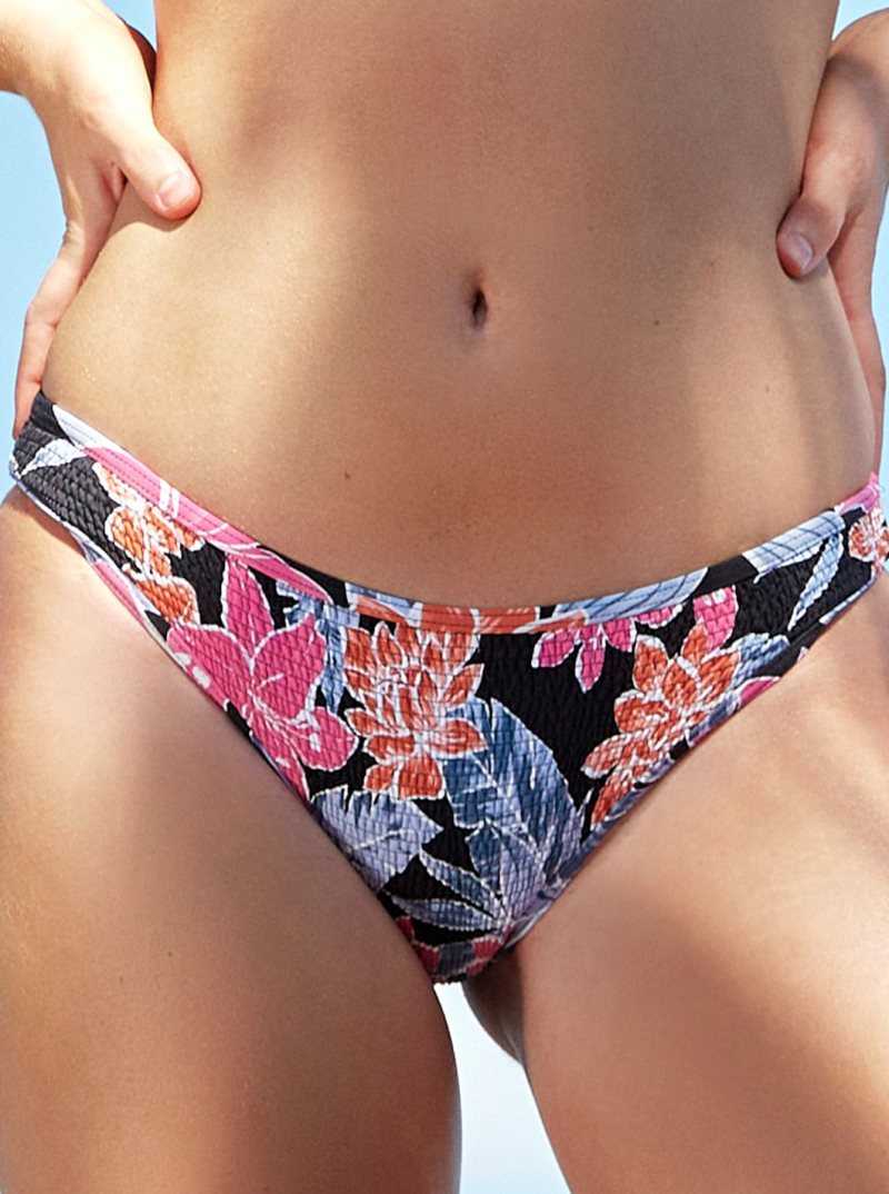 Bas De Bikini Roxy Tropical Oasis Smocked Femme Grise Foncé | 390512ZMY