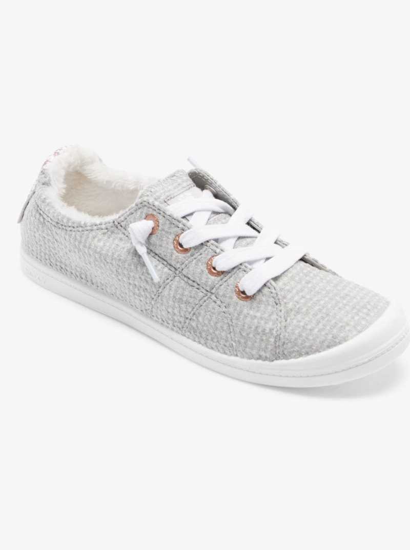 Baskets Roxy Bayshore Faux Fur Doublée Femme Grise | 850291LYZ