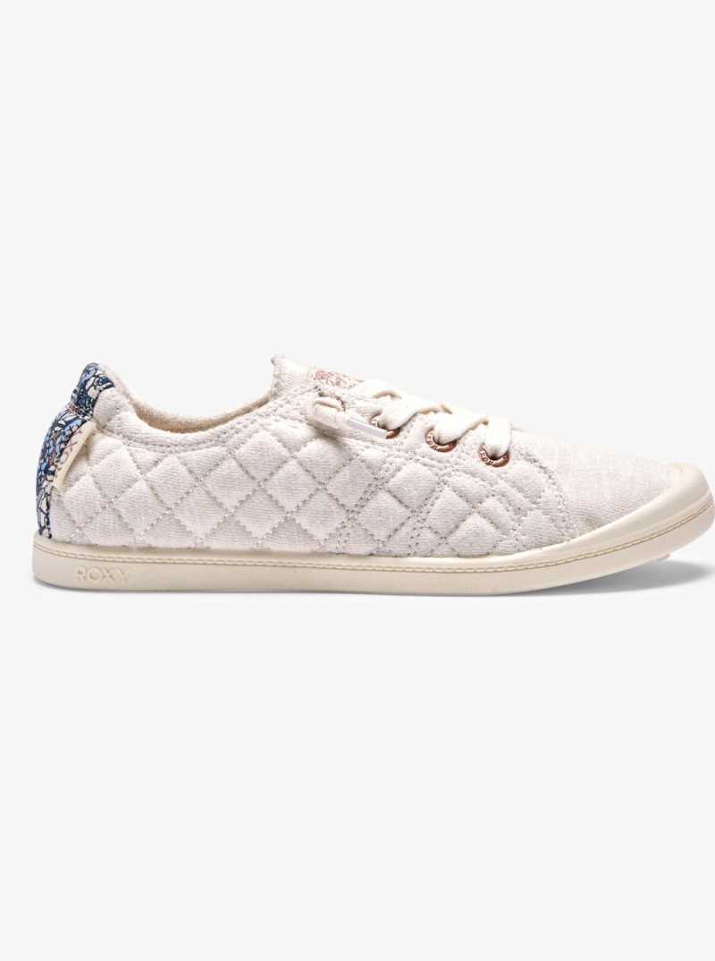 Baskets Roxy Bayshore Femme Blanche Blanche Bleu | 208145PUC