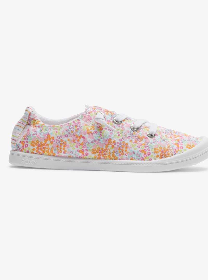 Baskets Roxy Bayshore Femme Blanche Rose Orange | 078941SBH
