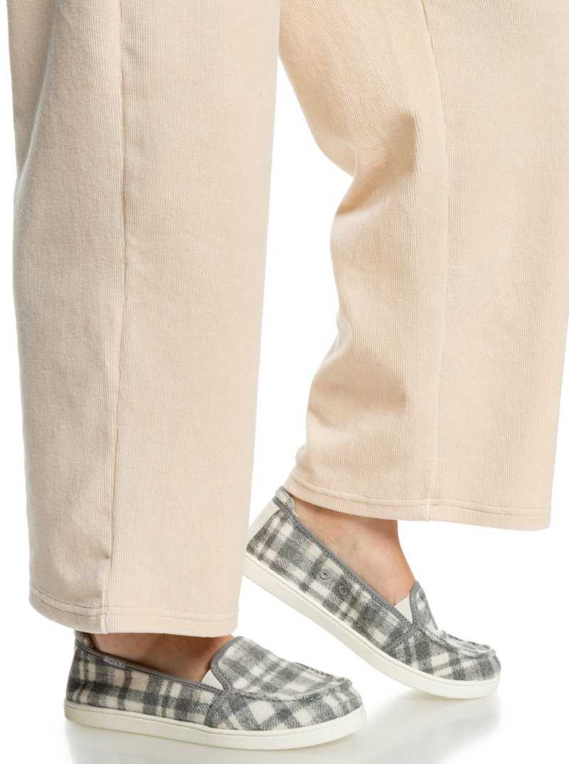 Baskets Roxy Minnow Faux Fur Doublée Slip On Femme Grise | 273061VRP