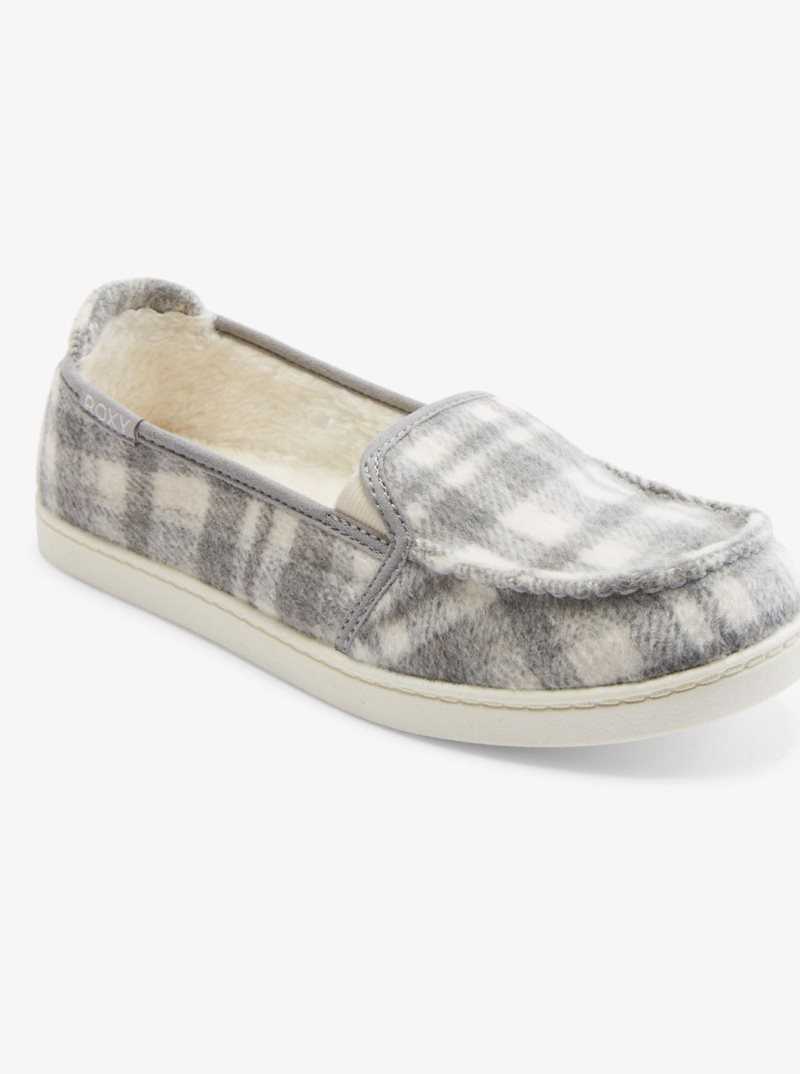 Baskets Roxy Minnow Faux Fur Doublée Slip On Femme Grise | 273061VRP