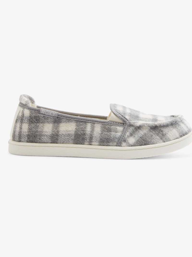 Baskets Roxy Minnow Faux Fur Doublée Slip On Femme Grise | 273061VRP