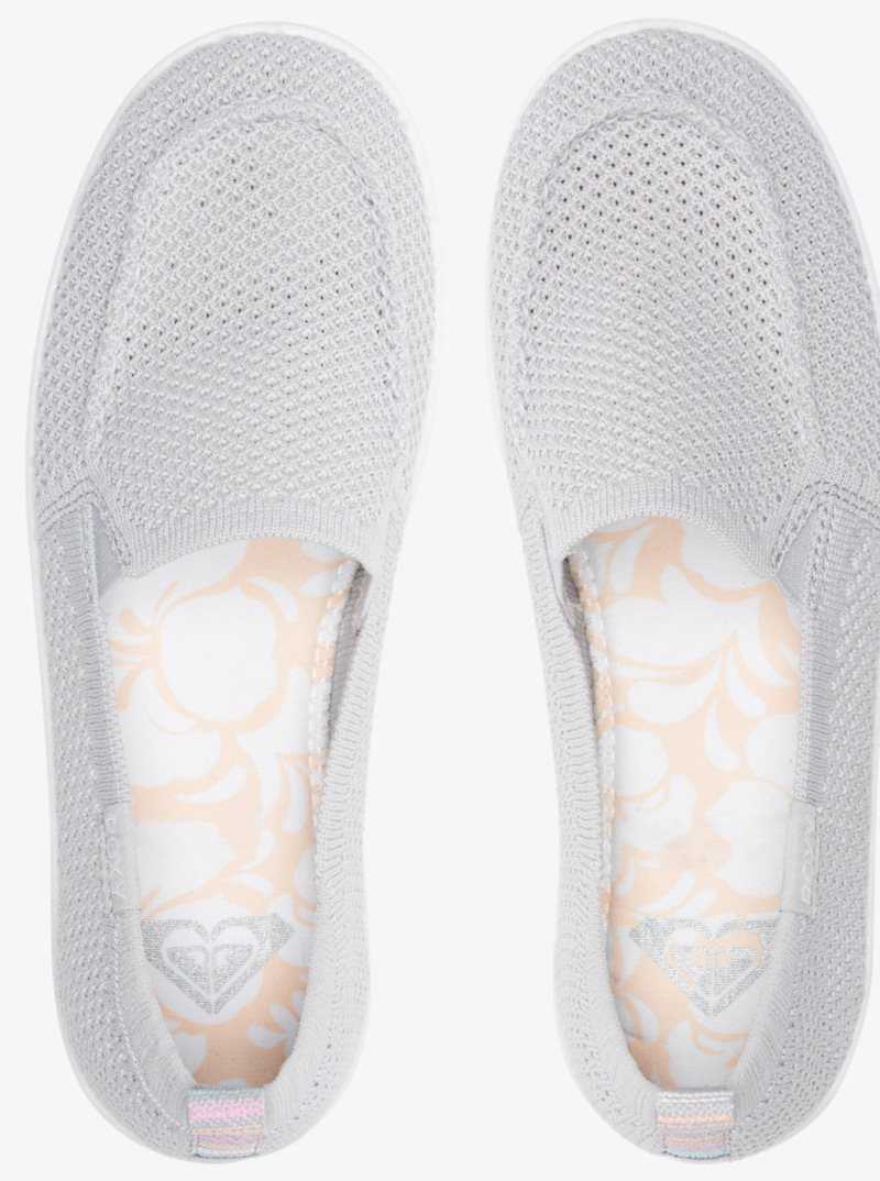 Baskets Roxy Minnow Knit Slip On Femme Grise | 729534NCF