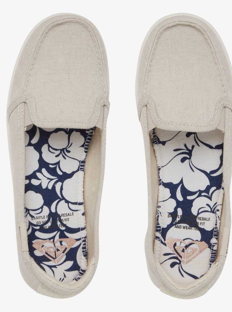Baskets Roxy Minnow Slip On Femme Beige | 731250JDT