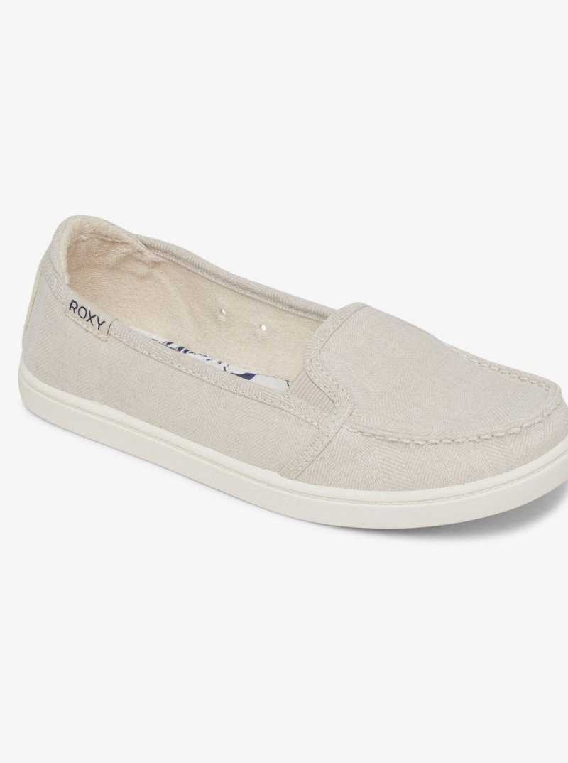 Baskets Roxy Minnow Slip On Femme Beige | 731250JDT