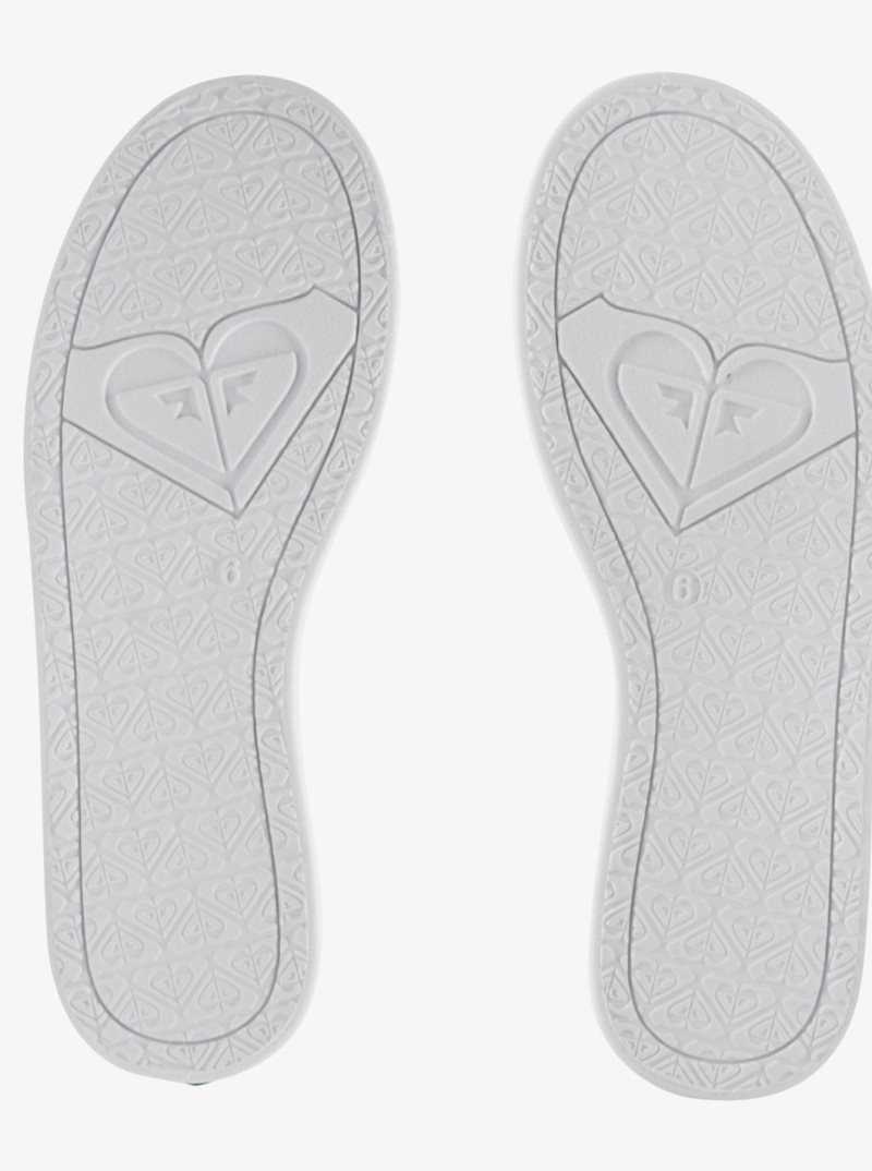 Baskets Roxy Minnow Slip On Femme Blanche Noir | 405271ZOI