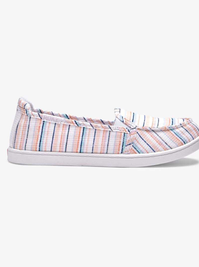 Baskets Roxy Minnow Slip On Femme Blanche Rose Multicolore | 437128XDB