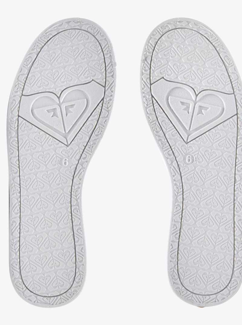 Baskets Roxy Minnow Slip On Femme Blanche Marron | 591708JSN