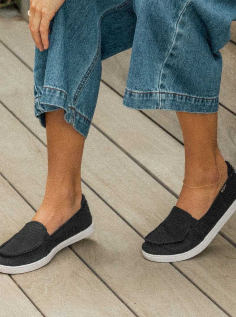Baskets Roxy Minnow Slip On Femme Noir | 894736QRO