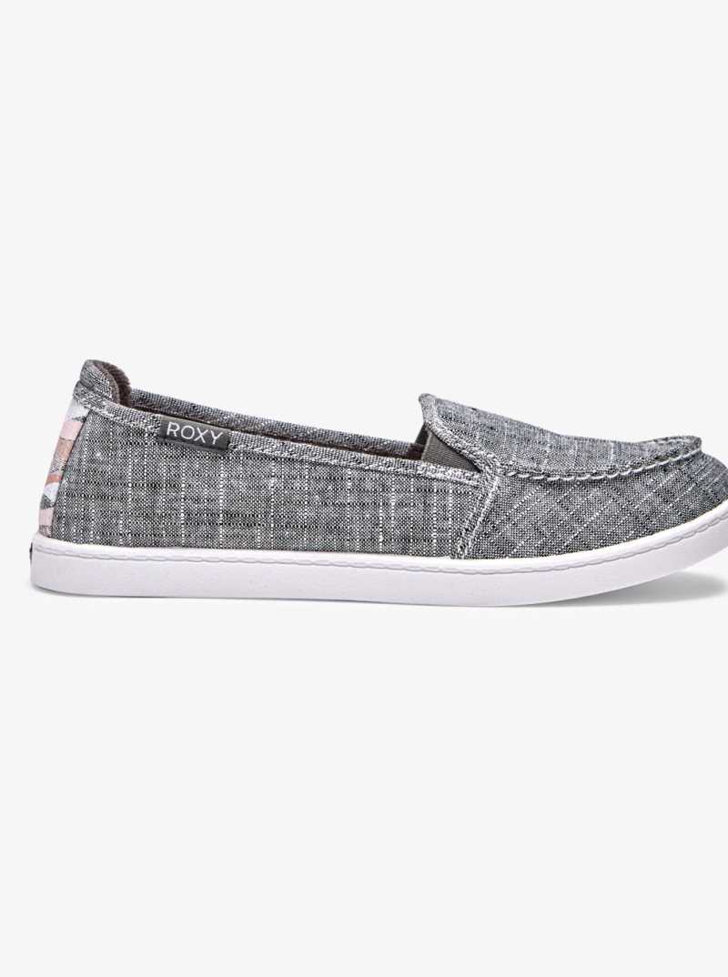 Baskets Roxy Minnow Slip On Femme Noir Lavage | 705491LCP