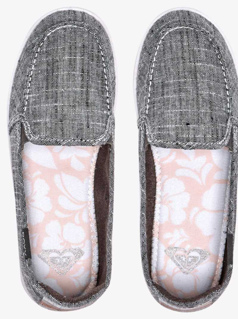 Baskets Roxy Minnow Slip On Femme Noir Lavage | 705491LCP