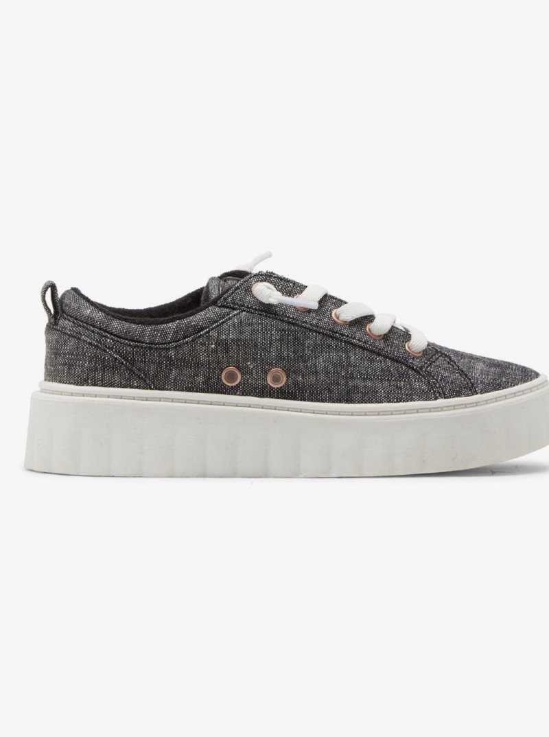 Baskets Roxy Sheilahh Slip On Femme Noir Blanche | 467593OLF