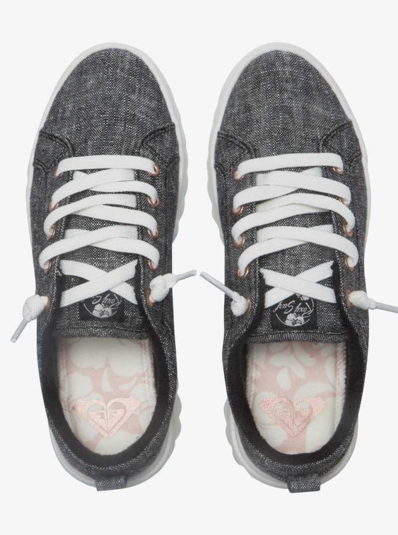 Baskets Roxy Sheilahh Slip On Femme Noir Blanche | 467593OLF