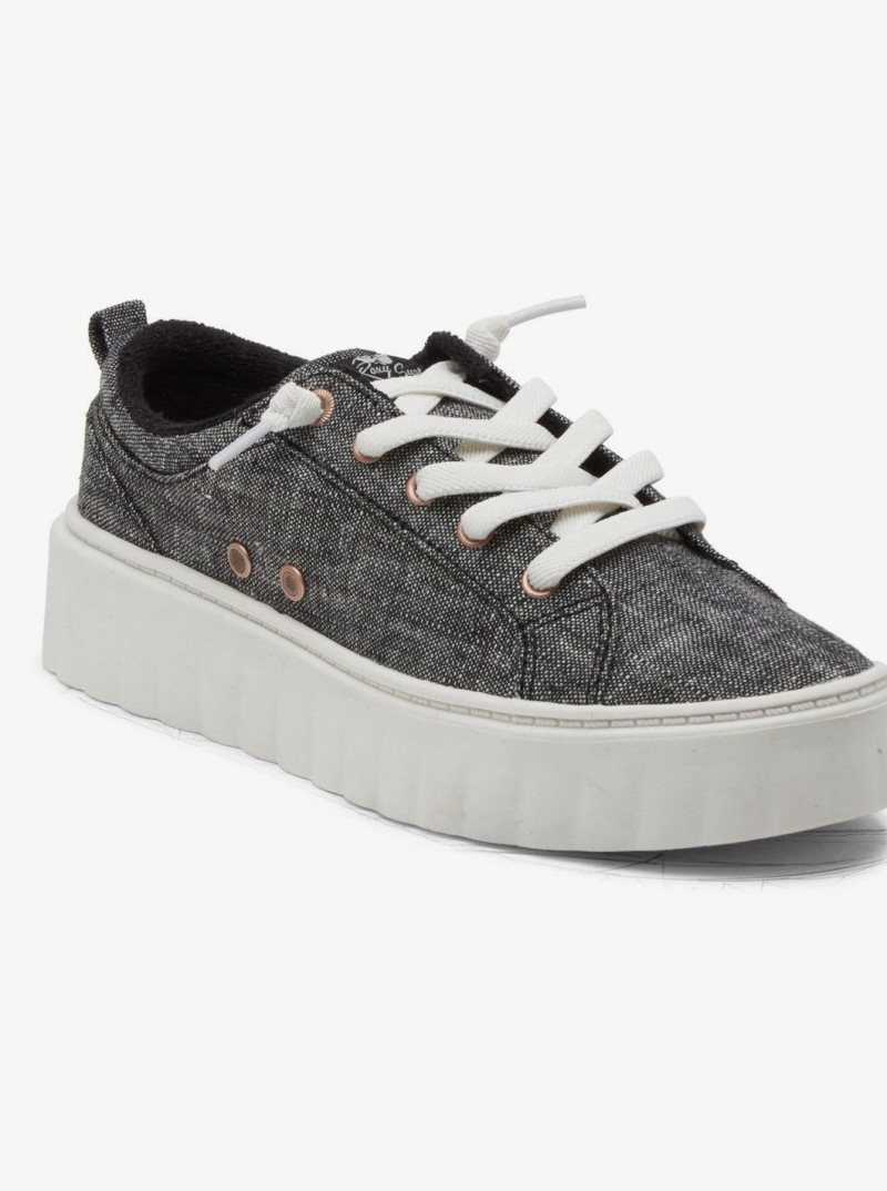 Baskets Roxy Sheilahh Slip On Femme Noir Blanche | 467593OLF