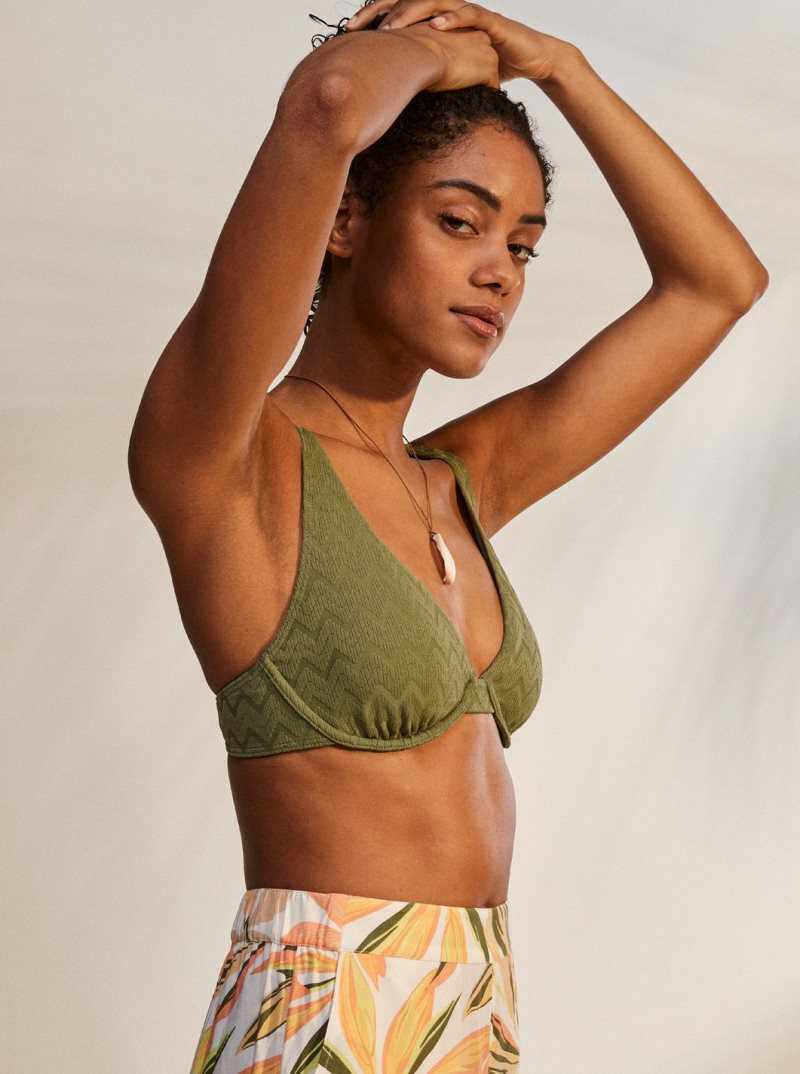 Bikinis Roxy Current Coolness D-Cup Underwired Femme Vert Olive Vert | 480123WQI
